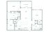 Modern floor plan showcasing 2 spacious bedrooms, open living and dining area, and a stylish kitchen with pantry and laundry space, complemented by a patio for outdoor enjoyment.