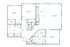 Modern 3-bedroom apartment floor plan with spacious living and dining area, two bathrooms, and a stylish kitchen with pantry. Includes walk-in closets and in-unit laundry.
