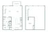 Chic two-level floor plan with an elegant kitchen, spacious living and dining area, private balcony, and cozy bedroom with ample closet space.