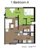707 Sixth 1 Bed Floorplan A