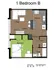 707 Sixth 1 Bed Floorplan B