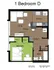 707 Sixth 1 Bed Floorplan D