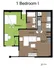707 Sixth 1 Bed Floorplan I