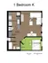707 Sixth 1 Bed Floorplan K