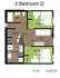 707 Sixth 2 Bed Floorplan D