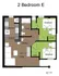 707 Sixth 2 Bed Floorplan E