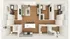 Modern 3-bedroom floor plan featuring an open living area, sleek kitchen with bar seating, and stylish wooden flooring.