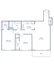Elegant floor plan showcasing 2 bedrooms, spacious living area, modern kitchen, and a charming balcony.