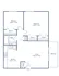 Contemporary 2D floor plan with 2 spacious bedrooms, large living area, modern kitchen, and inviting balcony.