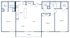 21 Kristin floor plan displaying a spacious 3-bedroom, 2-bath apartment with an open kitchen, ample living area, and a relaxing balcony, totaling 1,250 sq ft.