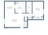 Contemporary 2D floor plan of a 652 sq ft apartment featuring a spacious living room, cozy dining area, efficient kitchen, large bedroom, and modern bath.