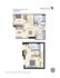 Chic two-story floor plan of Boundary Stone Flats, featuring 2 bedrooms, open living/dining area, modern kitchen, and 2 baths, including a walk-in closet for comfort and style.