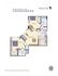 Modern two-bedroom apartment floor plan type B0 with spacious living/dining area, kitchen, two baths, and a walk-in closet at Boundary Stone Flats.