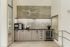 Coffee bar with sleek cabinetry, glass tile backsplash, and state-of-the-art coffee machine, perfect for stylish living.