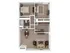 2 bedroom 1 bathroom Plan 2B