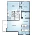 Elegant floor plan showcasing 2 bedrooms, a spacious living room with balcony, modern kitchen, and cozy den.
