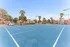 Inviting outdoor sports court with scenic palm trees and vibrant community atmosphere.