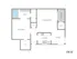 Modern 720 sq ft floor plan featuring a spacious bedroom, open living and dining area, stylish kitchen, and private balcony.