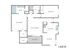 Modern 2D floor plan offering 2 bedrooms, 2 bathrooms, a spacious living room, and a cozy balcony, totaling 1,035 sq ft.