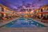 swimming pool at dusk
