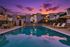 swimming pool at dusk