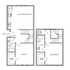 2D Floor Plan Rendering - Two-Bedroom, Two-Bathroom | Option 11