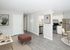 virtually staged living room with vinyl wood like flooring with coffee table at 81 powell apartments