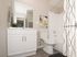 full bath with tub and vinyl wood like flooring at 81 powell apartments