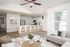 kitchen with wood style plank flooring and stainless steel appliances at van mall north apartments