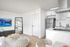Virtually staged kitchen and living room