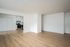 living room with attached kitchen and pantry
