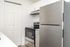 Kitchen with stainless steel appliances