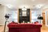 lounge area and fireplace in lobby at fairmount apartments