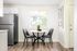 kitchen with stainless steel fridge