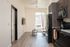 Fully Furnished One-Bedroom, One-Bathroom Floor Plan kitchen and living area