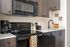 Fully Furnished One-Bedroom, One-Bathroom Floor Plan kitchen