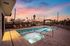 pool and hot tub with beautiful sunset