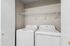 washer and dryer at Timber Flats with storage shelf