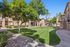 Grassy courtyard at Orchard Mesa with trees and walking path