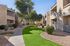 Grassy area outside in the community sidewalk