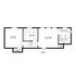 2D Rendering of 1-Bedroom Floor Plan