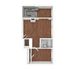3D Unfurnished Rendering of 1-Bedroom Floor Plan