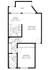 Charming floor plan featuring a bedroom, spacious living room, dining area, practical kitchen, laundry space, bathroom, and inviting patio.