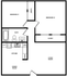 Modern 2D floor plan featuring 2 bedrooms, a spacious living room, and a convenient kitchen with dining area, perfect for stylish urban living.