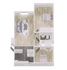 Modern 2D floor plan featuring 2 cozy bedrooms, a stylish open-plan living room, and a compact bathroom.