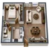 Modern 1-bedroom apartment floor plan with spacious living room and dining area, functional kitchen, and elegant bathroom.