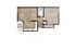 1-bedroom, 1 bathroom floor plan with living/dining area, kitchen, bedroom, bath, and balcony.