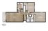 2-bedroom, 2-bath floor plan with large living area, kitchen, two bedrooms, two baths, and balcony.
