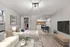 Cozy studio apartment with modern furnishings, offering an open-concept layout, stylish seating area, and compact kitchen with dining space.