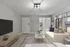 Bright and inviting living room with modern decor, featuring a comfortable white sofa, large window, decorative rug, and wall-mounted TV.